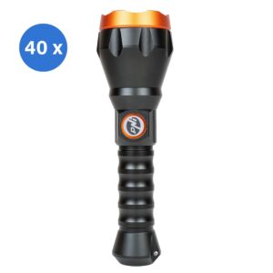 Caixa com 40 unidades da lanterna LED PNI Adventure F550 Crystal.