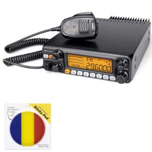 Pacote para estação de rádio amador PNI Jopix AT-5555N II, com AM, FM, SSB e bandeira adesiva inclusos.