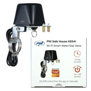 Válvula inteligente PNI Safe House HS541 com Wi-Fi, para fecho de tubagens de água/gás através da Internet, compatível com