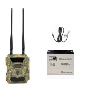 Kit de Câmera de Caça PNI Hunting 400C PRO 24MP com bateria de 18Ah e cabo de energia