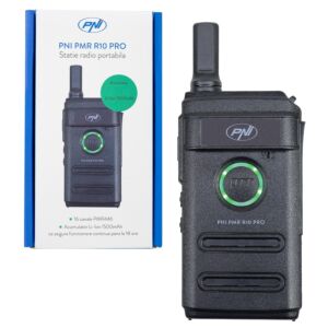Rádio portátil PNI PMR R10 PRO, sem carregador, 446MHz, 0,5W, 16 canais programáveis, 16 tons PMR e 50 tons CTCSS.