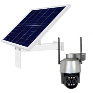 Pacote com câmera de vigilância sem fio PNI House IP574 e painel solar fotovoltaico PNI PSF6020A.