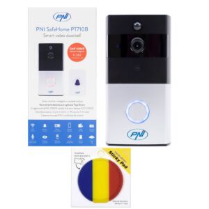 Pacote de Interfone de Vídeo Inteligente com Sinal de Vídeo Inteligente PNI SafeHome PT710B Wifi HD, P2P e Sticky Pad Flag