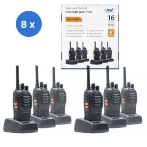 Kit com 6 estações de rádio portáteis PNI PMR R40 PRO