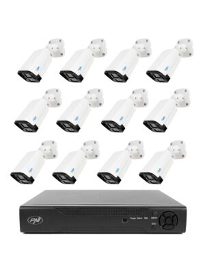 Pacote de vigilância por vídeo NVR PNI House IP716 e 12 câmeras PNI IP125 com IP, 5MP