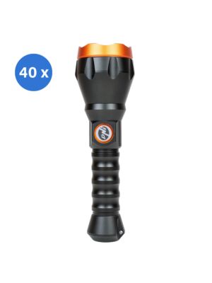Caixa com 40 unidades da lanterna LED PNI Adventure F550 Crystal.