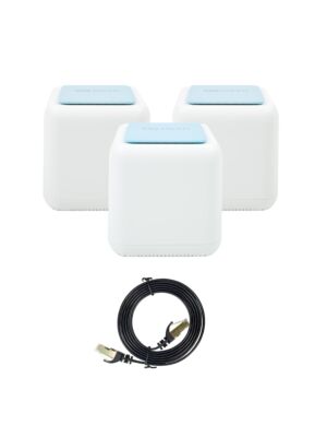 Pacote de sistema mesh Wi-Fi Gigabit PNI GB1200 e cabo de rede plano CAT7 S/STP 1bc PNI U7015B de 1,5 m