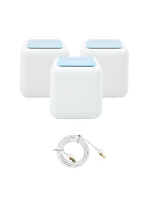 Pacote de sistema mesh Wi-Fi Gigabit PNI GB1200 e cabo de rede plano CAT8 S/STP 1bc PNI U8015W de 1,5 m