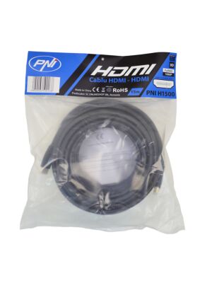 Cabo HDMI PNI H1500 de alta velocidade 1.4V, plug-in, Ethernet, banhado a ouro, 15m