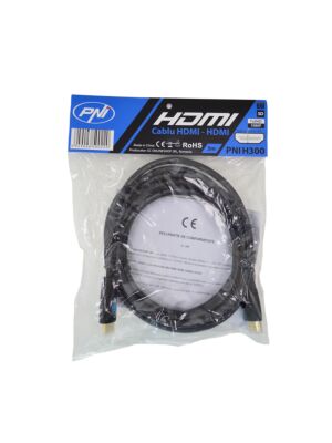 Cabo HDMI PNI H300 de alta velocidade 1.4V, plug-in, Ethernet, banhado a ouro, 3m