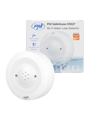 PNI SafeHouse HS527 PNI SafeHouse HS527 detetor de inundações com Wi-Fi, com alarme sonoro de 80dB, altifalante incorporado, para inundações e
