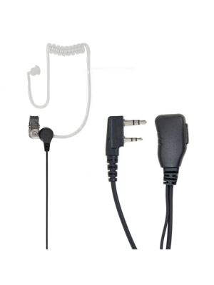 Fone de ouvido com microfone e tubo acústico