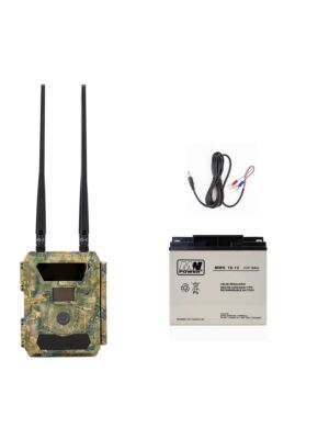 Kit de Câmera de Caça PNI Hunting 400C PRO 24MP com bateria de 18Ah e cabo de energia