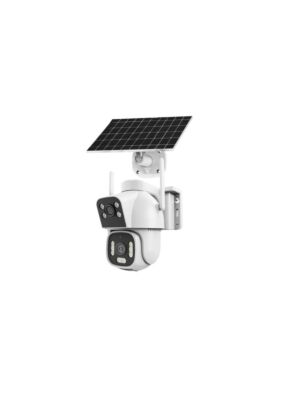 Câmera de vigilância de vídeo de lente dupla PNI IP452 AOV 2MP e 4G com painel solar