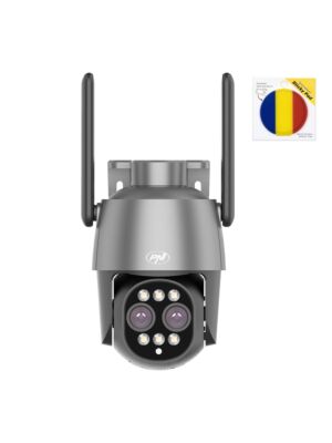 Câmera de Videovigilância Paxhet PNI House IP574 com Wi-Fi, PTZ, lente dupla com bandeira de sticky pad incluída