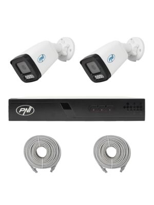 Pacote de videovigilância com 2 câmeras e cabos de 20 metros incluídos
