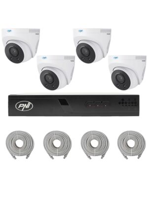 Pacote de videovigilância com 4 câmeras e cabos de 20 metros incluídos
