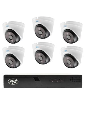 Pacote de videovigilância com 6 câmeras e cabos de 20 metros incluídos