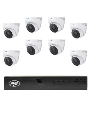 Pacote de videovigilância com 8 câmeras e cabos de 20 metros incluídos