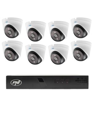 Pacote de videovigilância com 8 câmeras e cabos de 20 metros incluídos