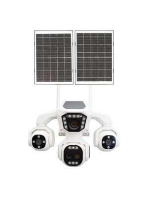 Câmera de videovigilância PNI IP85S Live AOV, 4 câmeras 2Mpx GSM 4G com painel solar e bateria de 16000 mAh