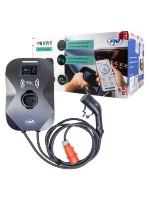 Estação de carregamento PNI KW11, 16A, 11KW, para carros eléctricos, 85V - 415V, trifásico, cabo tipo 2 e conetor de 7 pinos