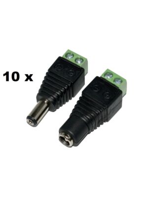 Conjunto de 10bc PNI M02 plugues de alimentação fêmea/macho para sistemas de vigilância