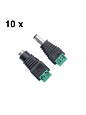 Conjunto de 10bc PNI M02 plugues de alimentação fêmea/macho para sistemas de vigilância