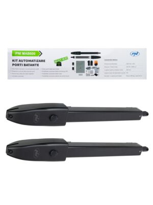Kit de automação de portão basculante PNI MAB600 com 2 motores, lâmpada, células fotoelétricas, controles remotos e painel de controle