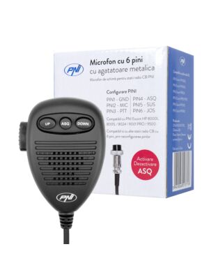Microfone de 6 pinos com ganchos de metal