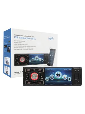 Leitor MP5 Clementine 9545 1DIN display de 4 polegadas, 50Wx4, Bluetooth, rádio FM, SD e USB, 2 RCA video IN / OUT