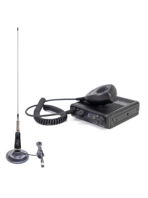 Estação de rádio automotiva com canal único e antena CB