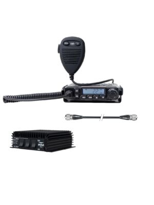 Pacote de rádio CB PNI Escort HP 6500 PRO, ASQ, VOX, NRC + amplificador RX-TX KL203P, AM-FM-SSB, 100W, 12V e cabo.