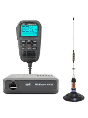 Pacote de estação de rádio CB PNI Escort HP 65 ASQ e antena CB PNI ML70 com ímã.