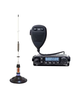 Pacote de estação de rádio CB PNI Escort HP 6500 PRO, ASQ, VOX, NRC com antena CB PNI ML70 com ímã
