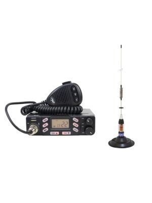 Pacote de estação de rádio CB PNI Escort HP 6800 ASQ, 12/24 V com antena CB PNI ML70 com ímã