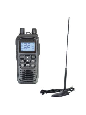 Kit de estação de rádio CB portátil PNI Escort HP 92 multi-padrão 4W, 12-24V AM-FM com antena CB PNI Extra 45 com ímã