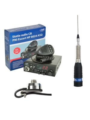 Estação CBI CBR CBI ESCORT CB 8024 Antena ASQ + CB PNI ML160 com Suporte T941