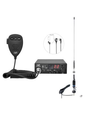 CB PNI ESCORT Pacote de estação de rádio HP 8001L ASQ + Antena CB PNI S75 com cabo e montagem fixa