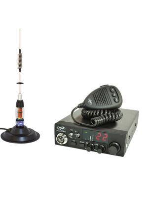 CB PNI ESCORT Pacote de estações de rádio HP 8024 ASQ, 12-24 V, 40 canais, antena 4W + CB PNI ML70 com ímã