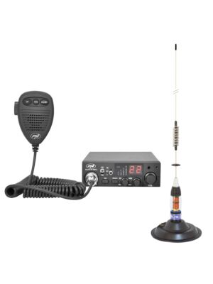 Pacote PNI Escort HP 8001L ASQ CB Radio Station + Fones de ouvido HS81L + Antena PNI ML70 CB com ímã incluído