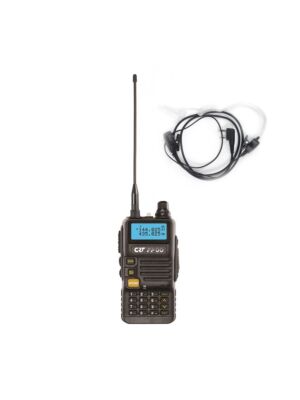 Pacote de rádio portátil VHF/UHF CRT FP00 Dual Band e fone de ouvido PNI HS84