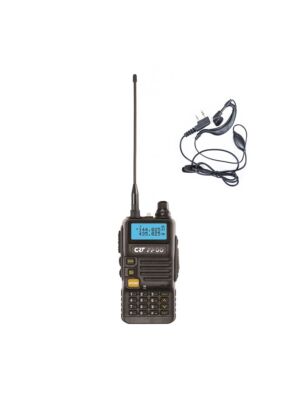 Pacote de rádio portátil VHF/UHF CRT FP00 Dual Band e fone de ouvido PNI HS82