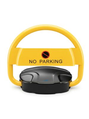 Fechadura automática de estacionamento para carros PNI PL10S com controle remoto, chaves e baterias.