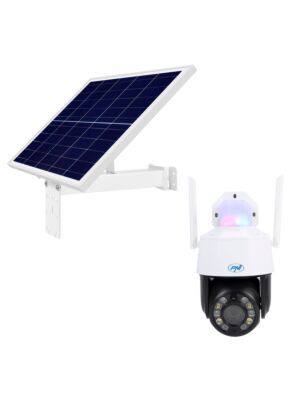 Pacote com câmera de vigilância sem fio PNI House IP575 e painel solar fotovoltaico PNI PSF6020A.