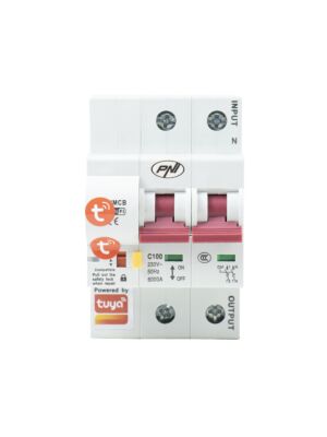 Fusível automático inteligente WiFi PNI SafeHome PT802P, 2P, 100A, controle de internet, aplicativo móvel Tuya Smart,