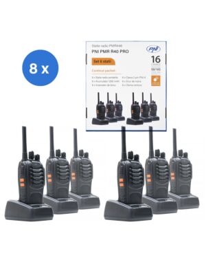 Kit com 6 estações de rádio portáteis PNI PMR R40 PRO