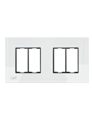 Moldura dupla de vidro PNI RM202W para tomadas PNI