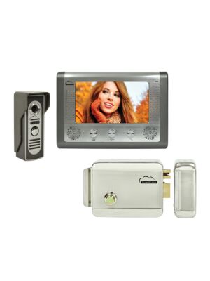 Kit de vídeo porteiro SilverCloud House 715 com ecrã LCD de 7 polegadas e Yala electromagnético SilverCloud YL500