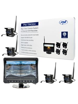 PNI TRK504 kit de vigilância por vídeo sem fio para caminhão DVR com monitor LCD e 4 câmeras